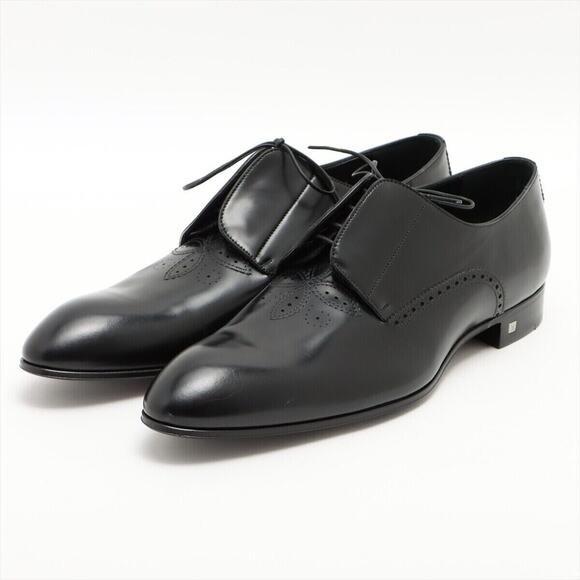 Louis Vuitton 09 Leather Shoes 10 1/2 Men's Black ST0099 Punching - Picture 1 of 2